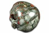 Realistic Bloodstone (Heliotrope) Skull - South Africa #382167-4